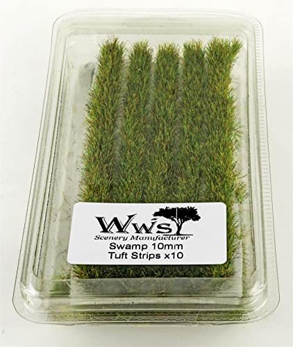 Wwscenics Static Grass Strips X 10 | 10Mm Swamp | Gstswa4| For Model Scenery #TOP2