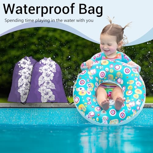Image of Tropical Floral Gymnastics Grip Bag Purple Adjustable Athlete String Bag for Women Outdoor Grips