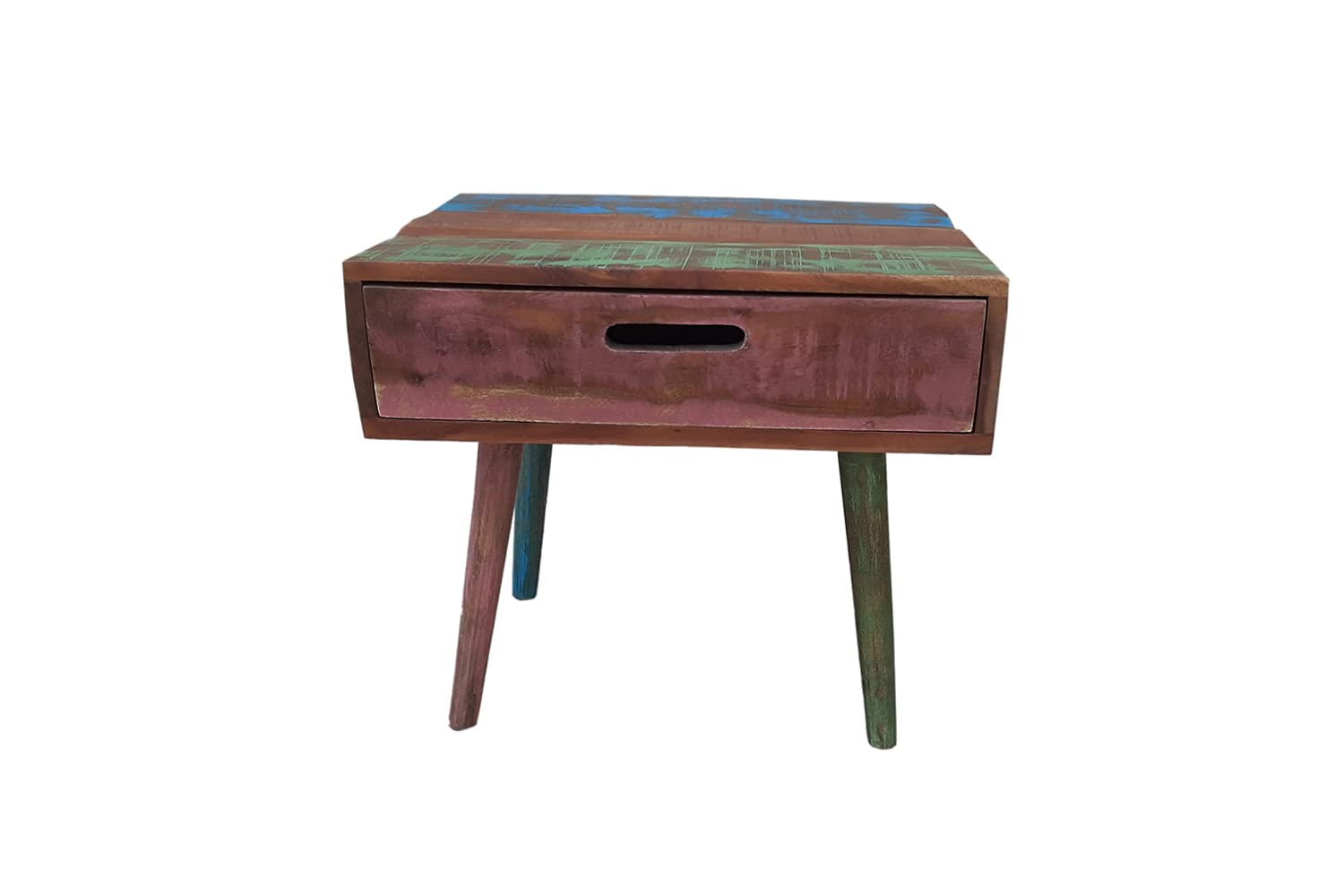 O My Furniture celerio one Drawer Old Finish Bed Side