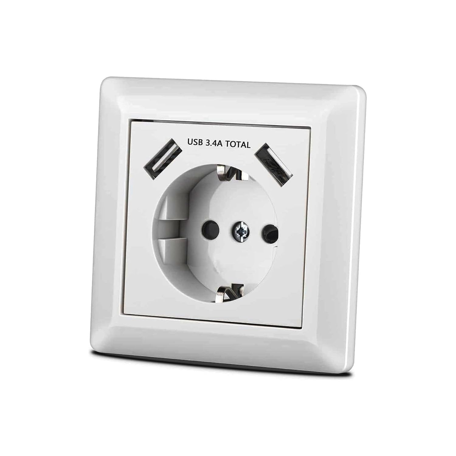 Prise Schuko à encastrer type F avec double port USB blanc B1224297