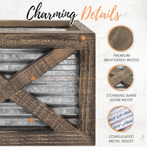 Autumn-Alley-Farmhouse-Napkin-Holder-Classic-Barn-Door-Motif-with-Galvanized-Metal-Durable-Rustic-Napkin-Holder-for-Farmhouse-Kitchen-Decor Autumn Alley Farmhouse Napkin Holder Classic Barn Door Motif with Galvanized Metal Durable Rustic Napkin Holder for Farmhouse Kitchen Decor