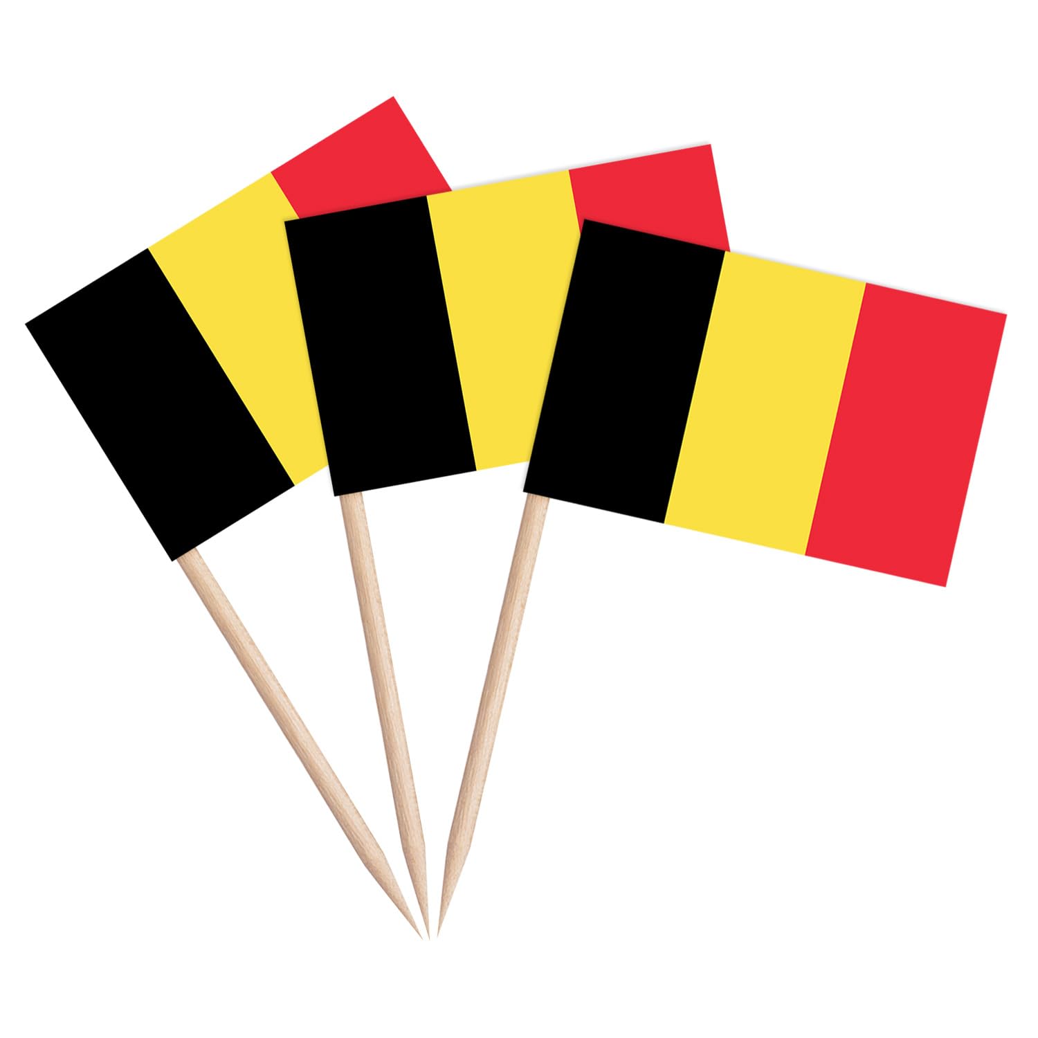Okdance 100 Pcs Belgium Toothpick Flag Toothpicks Flags for Cocktail and Cake Decoration at Parties Celebrations and Sports Events