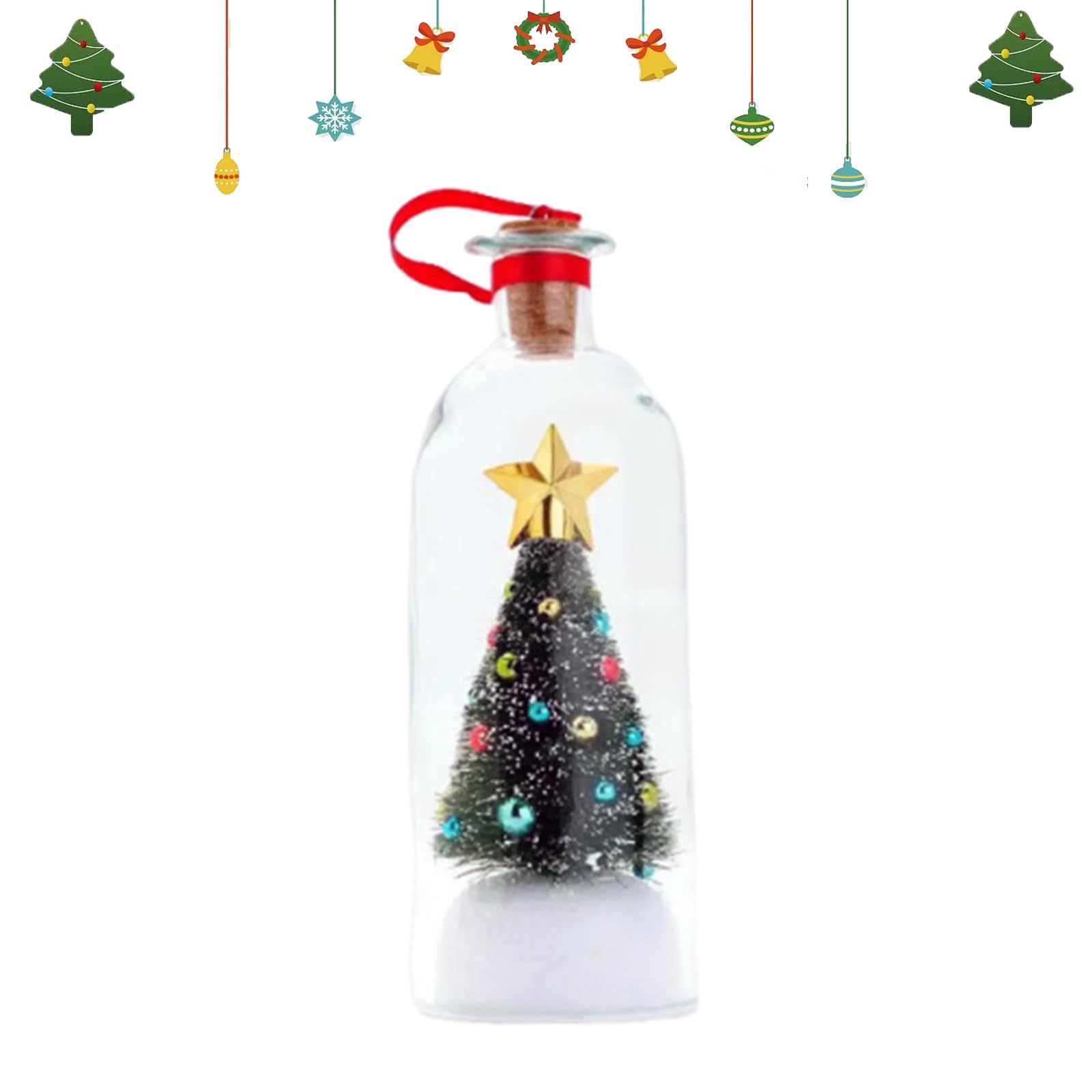 christmas tree message in a bottle,Voice Recording Message,mini christmas tabletop trees in glass dome,Snowy Scene in Nostalgic Bottle with Cork,Voice Record Player with Speakers,Unique Festive Gift
