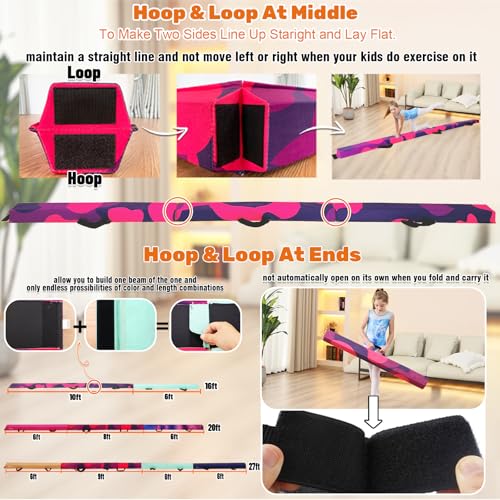 Image of Marfula 6 FT / 8 FT / 9 FT Folding Gymnastics Beam Foam Balance Floor Beam