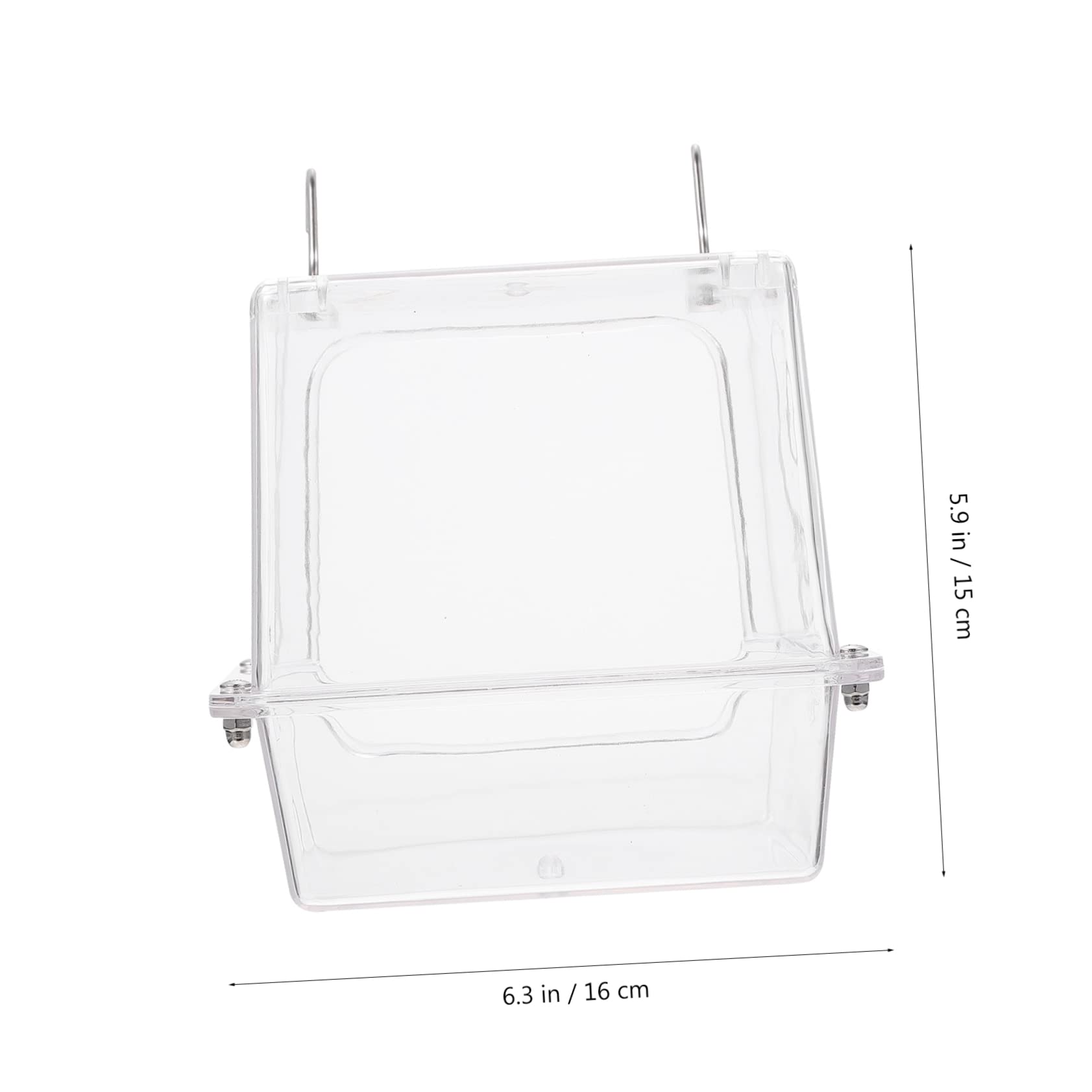 WOONEKY Cubo de Baño para Pájaros en Jaula, Bañera Colgante Acrílica para Aves Pequeñas, Baño Higiénico y Duradero