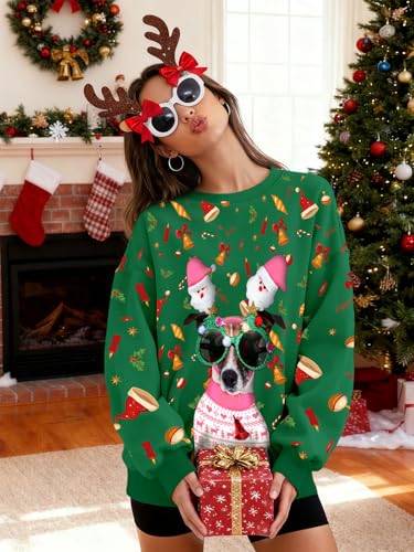 Ugly Christmas Sweatshirts For Women Funny Xmas Holiday Pullovers | Funny Print,Soft Fabric,Novelty Party Outfit 4 Ugly Christmas Sweatshirts For Women Funny Xmas Holiday Pullovers | Funny Print,Soft Fabric,Novelty Party Outfit - Image 5