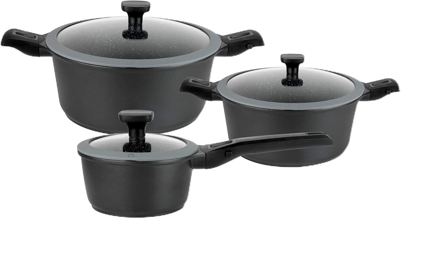 2-delige set: serveerpan Easy Click zwart - 28 cm