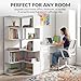 ORNDSDM 5-Shelf Solid Wood Corner Bookshelf, Ecological Board Corner Shelves, Bookshelf Corner for Bedroom Living Room, Waterproof Storage Display Rack, 23.6x35.4x63 in, Grey