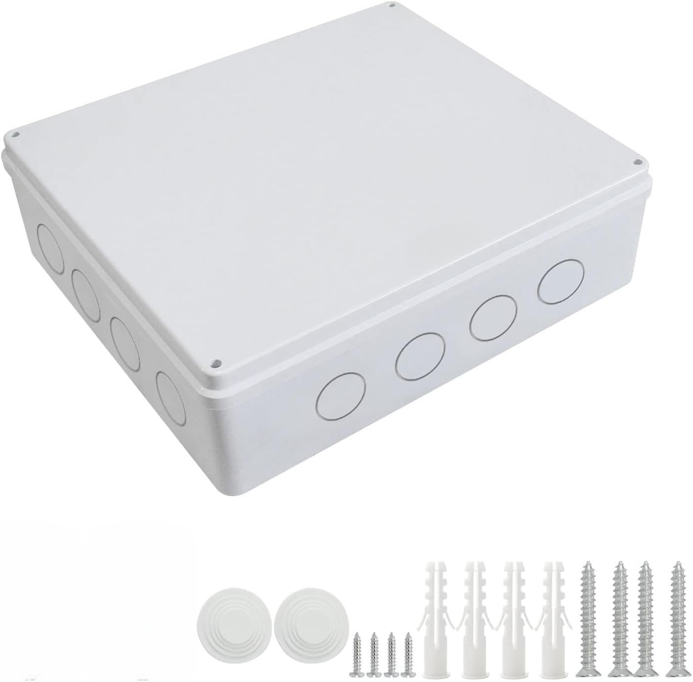 THE WHITE SHOP Junction Box with Reserved Holes Plastic Electrical Box Enclosure for Electronics White 15.7 x 13.8 x 4.7 inch or 7.9 x 6.1 x 3.1 inch (Size : 7.9)