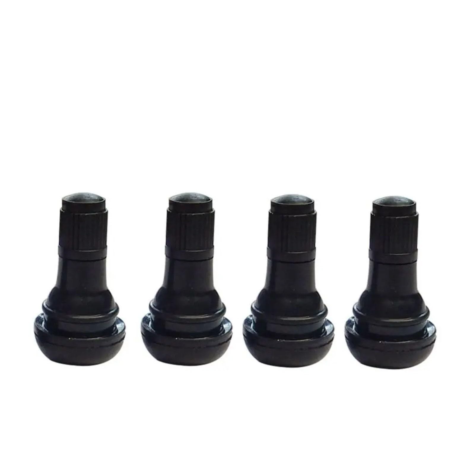 Dymkie Tr412 4Pcs Tubeless Tyre Valve Black Rubber Snap-In Car Vacuum Tire Wheel Valves Stem Caps Wheels Parts(Tr412)