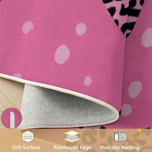 Tapis de chambre romantique rose et lavable pour le bonheur des enfants - 5