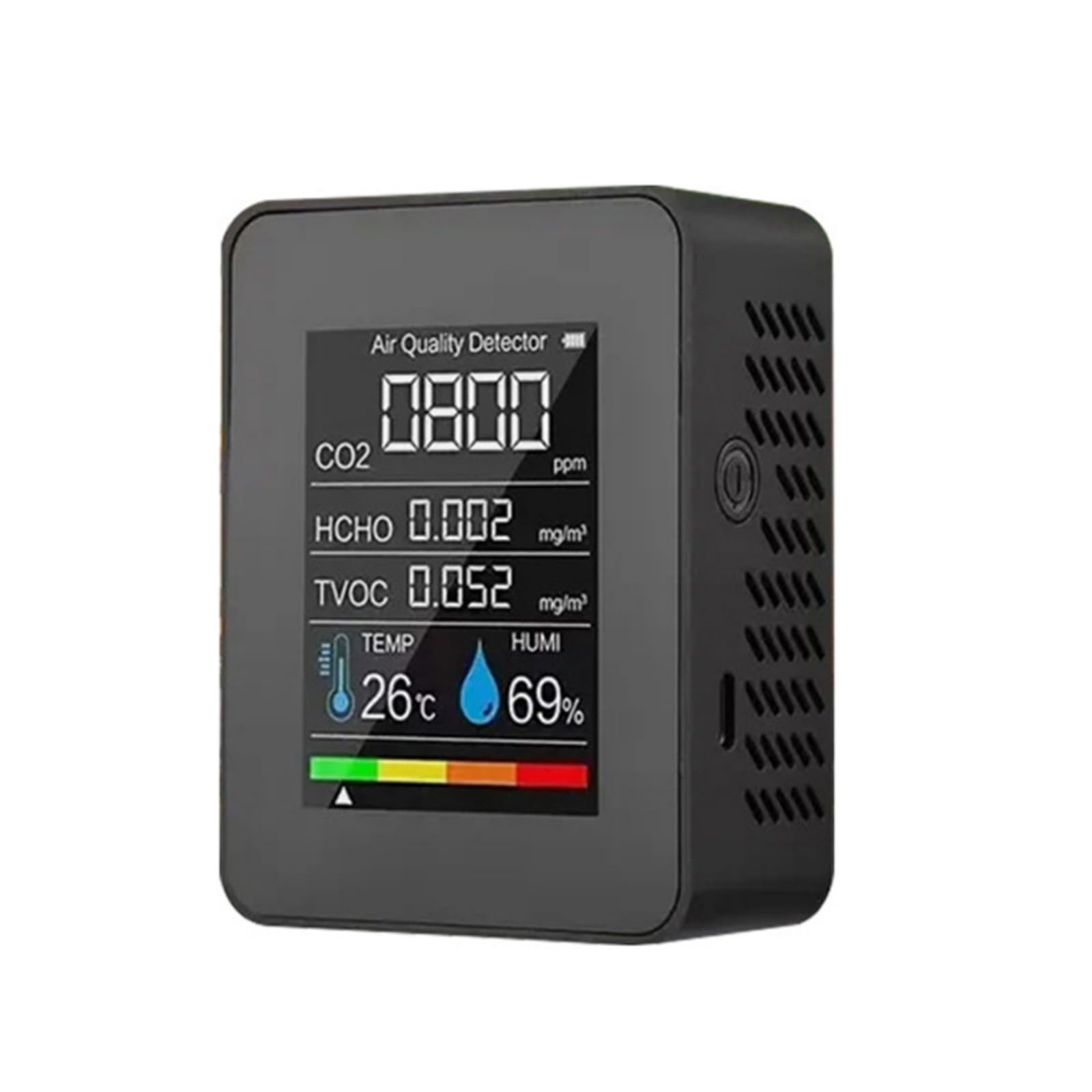 Air Tester Measuring CO2 Formaldehyde TVOC Temperature Humidity Accurately 1200mAh Rechargeable Battery Transportable Air Transducer