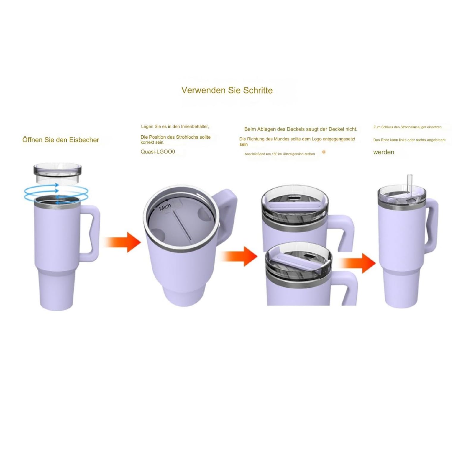 Divisore Per Stanley Cup 2 In 1 - Vassoio Interno In Silicone Per Tazza 1,2L - Separatore Bevande E Snack - Lilla/Ciano