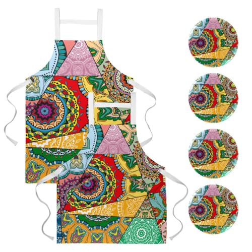 Tablier pour nettoyage de la maison lot de 2 protection multicolore One Large