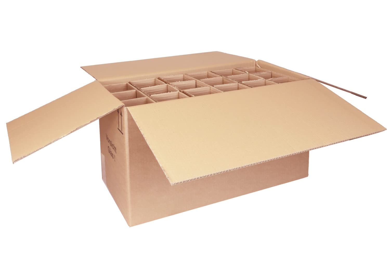 smiley pack Flaschenversandkarton für 18 Flaschen inkl. Einlage 18er Weinkarton Wein Sekt Spirituosen Saft Magnum Gin PTZ DHL UPS DPD Hermes Weinversandkarton Flaschenkarton (5)