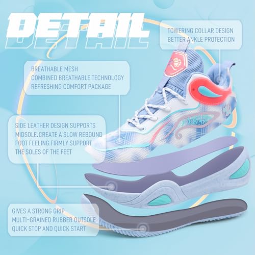 Image of Men's Basketball Shoes Fashionable Breathable Anti Slip Sports Shoes Outdoor Running Fitness Training Shoes
