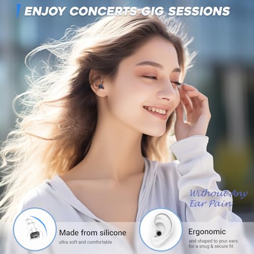 Hearprotek Ear Plugs for Concerts 2 works Silicone high Fidelity Noise Reduction earplugs Festival Essentials Hearing Protection for Musicians Rave Music Motorcycle Drums Percussion Flight Tinnitus - Image 4