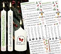 Farbeele 6 Stück Kerzentattoo Wassertransferdruck, 19x14cm Wasserschiebefolie für Kerzen, Kerzenaufkleber, Kerzendekoration für Weihnachten und DIY-Projekte, Einfache Anwendung (Weihnachten I)