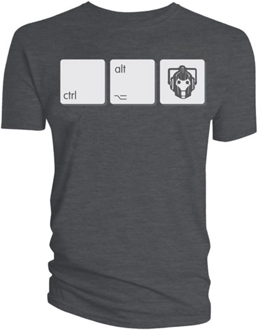 Doctor Who Control Alt Delete Men's Grey T-Shirt
