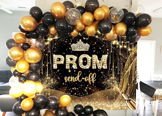 Fondo Fotográfico Prom Send Off 7x5FT Negro Oro miniatura 4