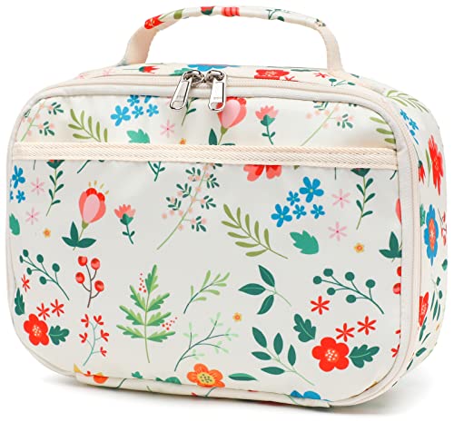 CAMTOP Kids Lunch Box Boys Girls Insulated Lunch Cooler Bag Reusable Lunch Tote Kit for School Travel(Flower)