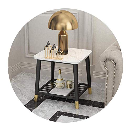 Patas de Hierro para Sala de Estar de Café de Mármol Nórdico, Mueble de Tv Y Sofá, Lado Del Dormitorio, Mesita de Noche, 2 Colores, B-T, Negro