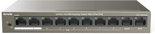Switch PoE Tenda 10 Porte - 8 Porte PoE 63W, Plug & Play, Per Telecamere IP E Reti - Foto 10