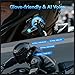 Vernee Motorcycle Helmet Bluetooth Headset Speakers, 4 Riders 2Km Intercom, with 2 Type Mics, IP67 Waterproof/Noise Cancellation/Voice Control/Glove Friendly, Compatible with All Helmets, 2 Pack