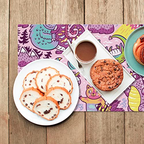 Sets de table dinosaure x6 antidérapants 30x45 cm pour salle à manger - 7