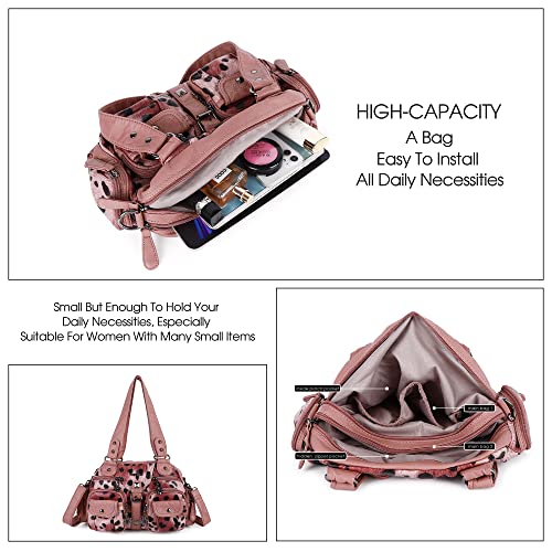 Image of Angel Kiss Hobo Crossbody Purses for Women Shoulder Bag Multipocket Soft Hobo Purses Removable Strap Leather Handbags