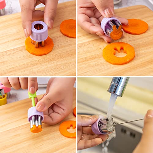 Fruit Cutters Shapes Vegetable Cutter 24 Pcs, Nifogo Mini Cookie Cutters Set With Food Picks, Dinosaur Bunny Bat Mickey Unicorn Gingerbread Man Shapes #TOP2