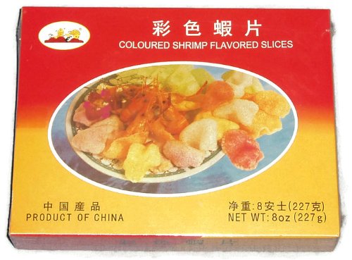 Coloured Shrimp Flavored Slices (1 Box, 8 oz.) Uncooked Shrimp Chips