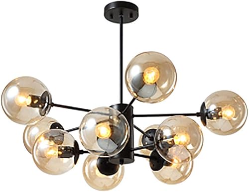 Miniatura 16 de Lámparas de techo, lámparas de araña, luces novedosas, iluminación industrial, 6 luces, accesorio E27 de mediados de siglo, vidrio esmerilado