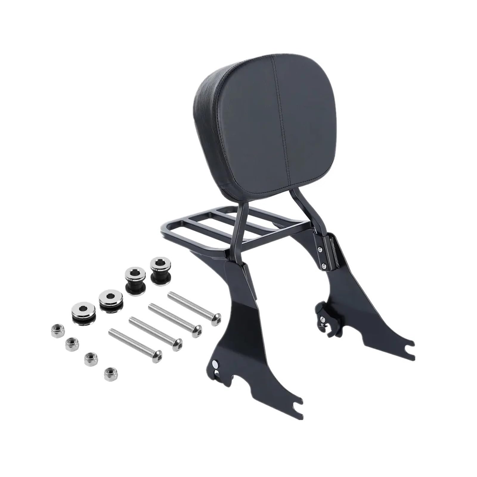 Sissy bar basse et kit bagages moto noir pour Harley Sportster 883 1200 2004-2023