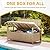 DWVO 70 Gallon Outdoor Storage Bench, Weather-Resistant Deck Box Bench, Wicker Storage with Cushion Seating for Patio, Outdoor, Pool and Garden (Tan)