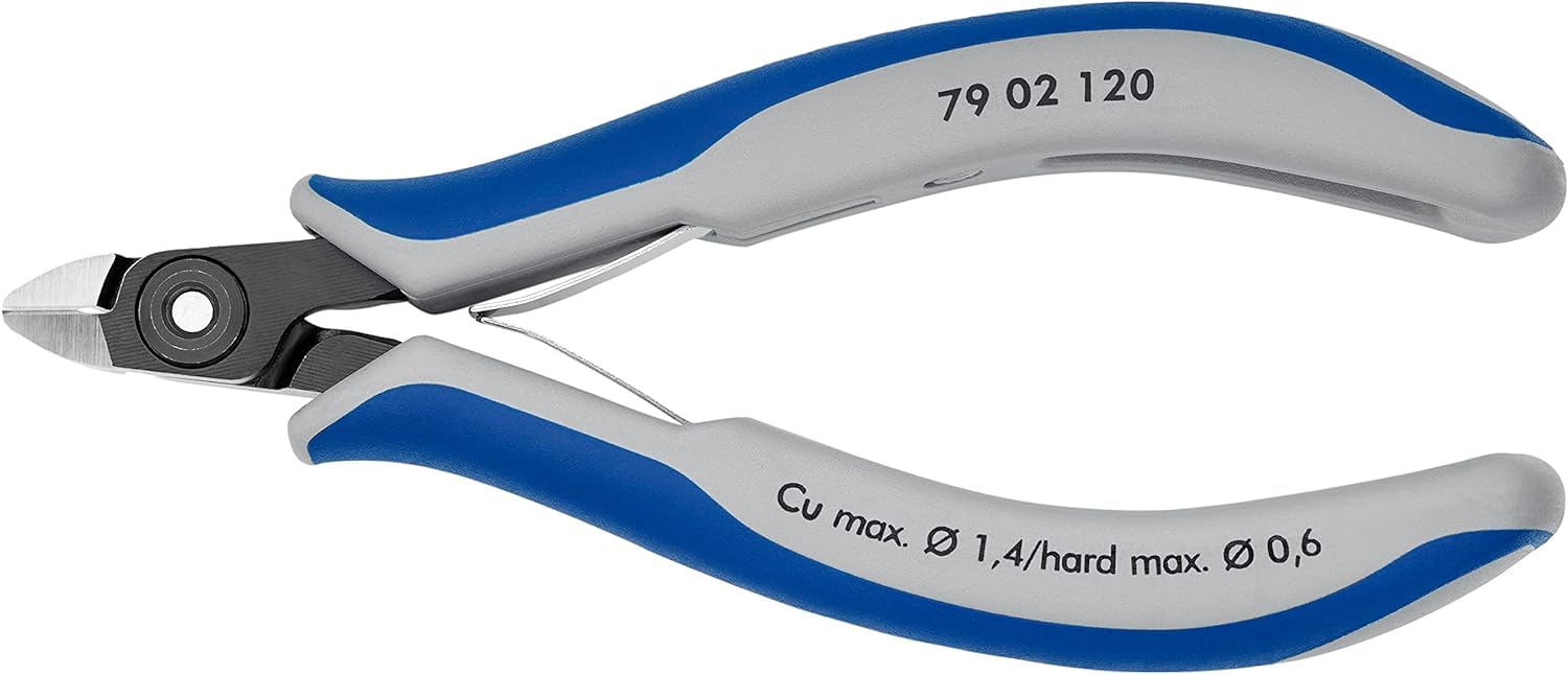 KNIPEX Precyzyjne szczypce tnące boczne dla elektroników z osłonkami wielokomponentowymi 120 mm, 79 02 120