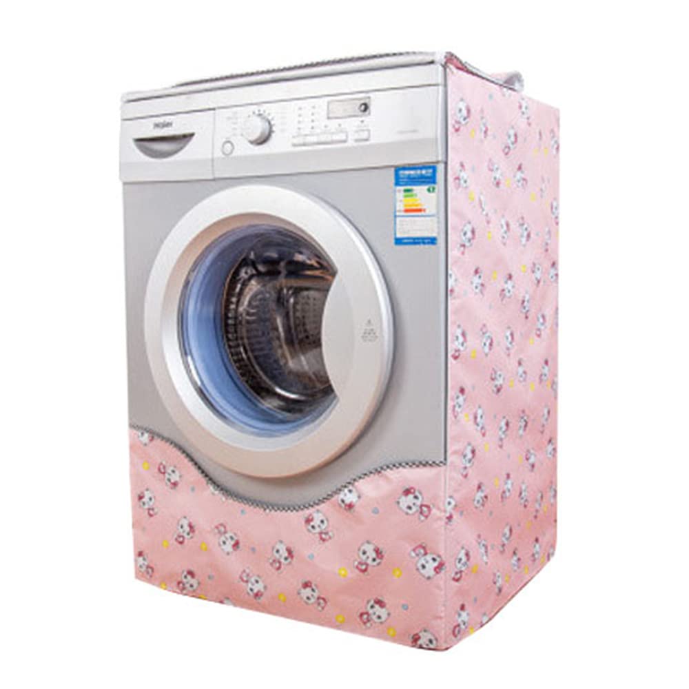 Highdi Washing Machine Cover Waterproof Cover, Front Loading Dryers Outer Protector Dustproof Cover Fits Most Washing Machines (Kittens, S-Capacity 5-6kg)