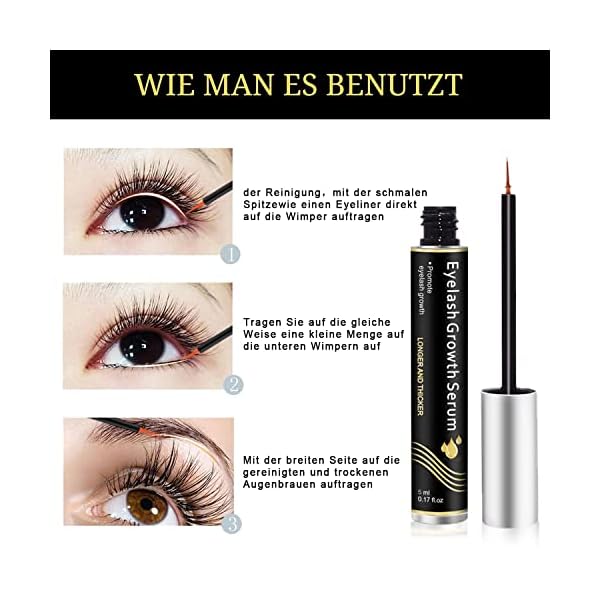 Wimpernserum Lash Serum für Effektiv Fördert Wachstum von Wimpern, 5ml Augenbrauen Serum Aktiviert Haarfollikel sie von… – Bild 6