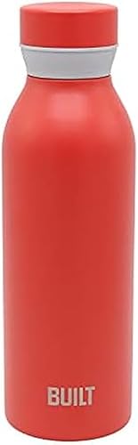 BUILT Cascade - Botella de acero inoxidable aislada al vacío de doble pared con agarre cómodo y tapa giratoria, 18 onzas