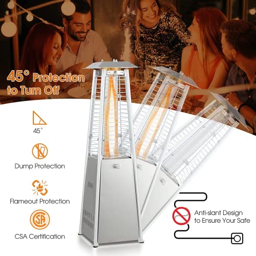 Patio Outdoor Heaters, 35" Pyramid Propane Patio Heater with Glass