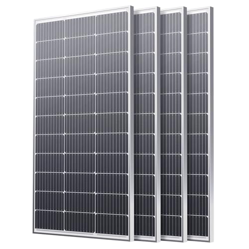 Callsun 400W Solar Panel, 4 Pcs 100 Watt Solar Panel with High-Output Design,High Efficiency Monocrystalline PV Module for for 12V/24V/48V System,RV,Home,Rooftop,Farm,Off-Grid Cabin,Emergency Backup