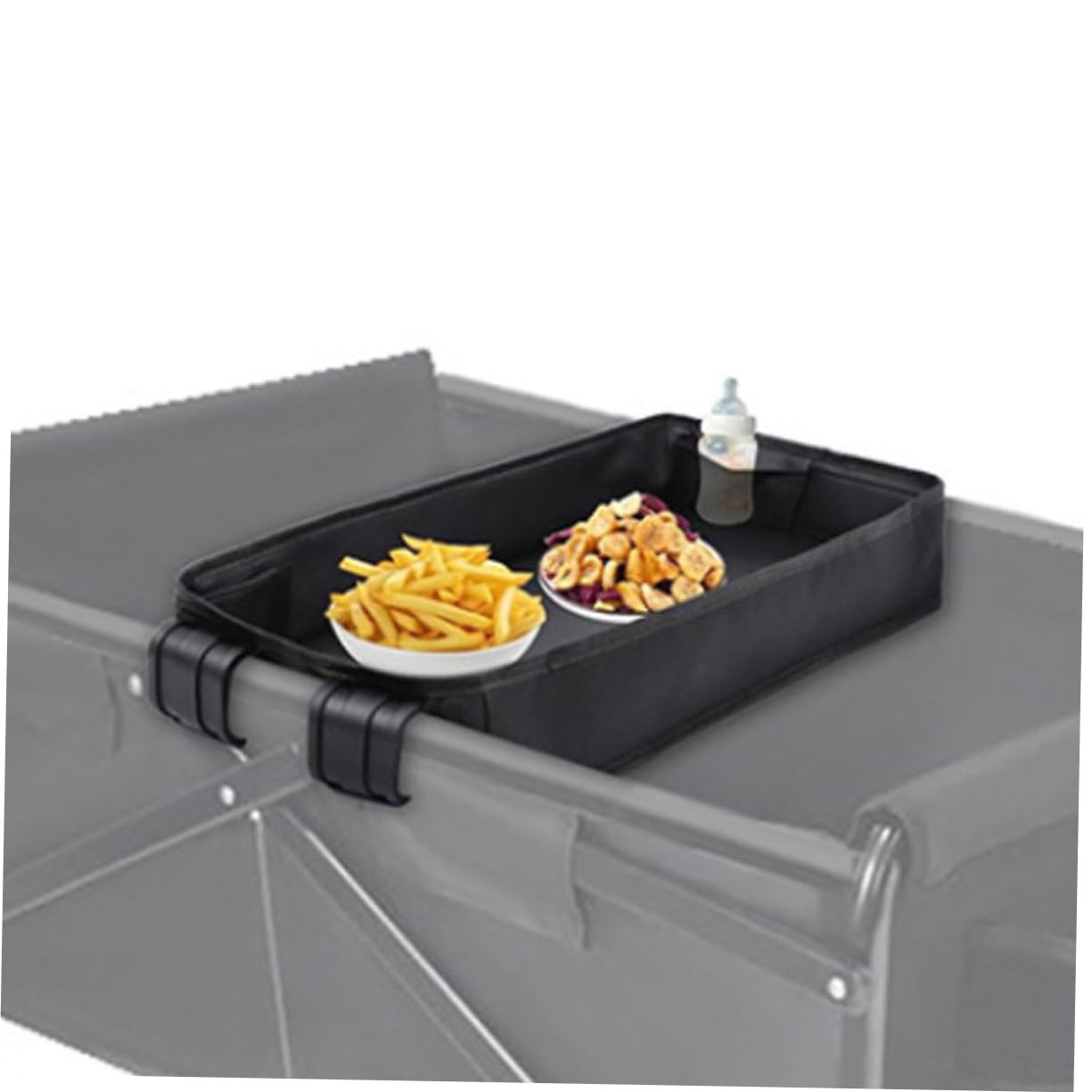 YARNOW Plateau Pour Poussette Avec Porte-gobelet Support De Téléphone Et Organisateur Pour Collations Léger Pour Garçon Fille Noir