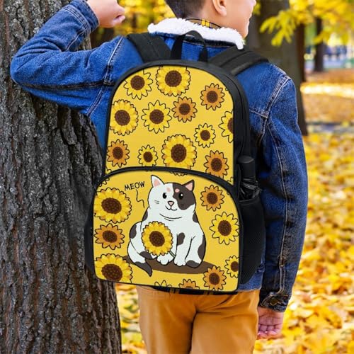 HUIACONG Sunflower Cat Women Backpacks Fashion Ladies Shoulder Bag School Travel Casual Rucksack Adult Light Laptop Bag Daypack for Girls Boys Large Capacity Bookbag4