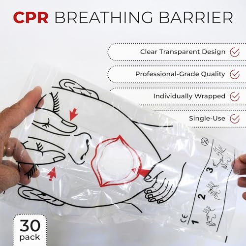 Image of Ever Ready First Aid CPR Face Shield fits Adults, Children and Infants - 30 Pack