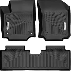 OEDRO Floor Mats Compatible for 2018-2023 Chevrolet Equinox, Unique Black TPE All-Weather Guard Includes 1st and 2nd Row: Front, Rear, Full Set Liners