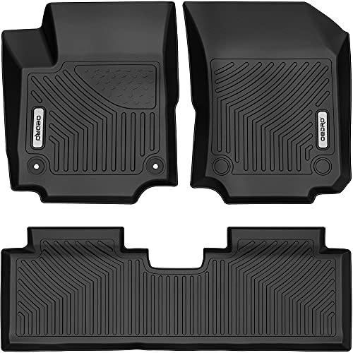 OEDRO Floor Mats Compatible for 2018-2023 Chevrolet Equinox, Unique Black TPE All-Weather Guard Includes 1st and 2nd Row: Front, Rear, Full Set Liners