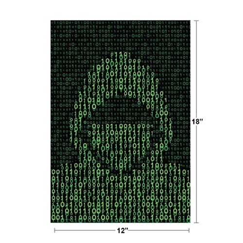 Image of Hacker Poster Binary Code Computer Cybersecurity Posters Decor Matrix Technology Coding Cool Wall Art Print Poster 12x18