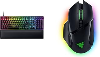 Razer Huntsman V2 (Purple Switch) - Optical Gaming Keyboard | Black & Basilisk V3 - Wired Customisable Gaming Mouse (10+1 Programmable Buttons, HyperScroll Tilt Wheel) Black