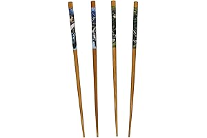 Collectible Attack on Titans Engraved Premium Bamboo Chopsticks Gift Set (8.85" Long)...