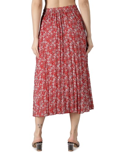 Image of NUEVOSDAMAS Floral Printed Pleated Navy /Multi Skirt